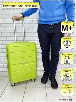 Чемодан L'Case Premium Салатовый Singapore M+ 636