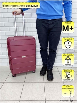 Чемодан L'Case Premium Вишневый Singapore M+ 630