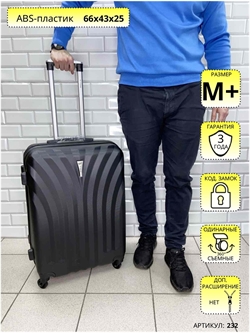 Чемодан L'Case Черный Пальма М+ 232