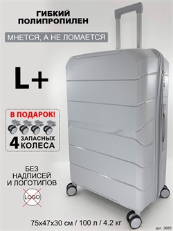 Чемодан BagBox24 Серебристый ISIS L+ (4 колеса в подарок) 3685+wheel - фото 91756