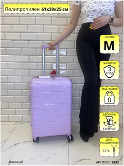 Чемодан Mybag Лиловый Уклонные линии M 2842 - фото 95700