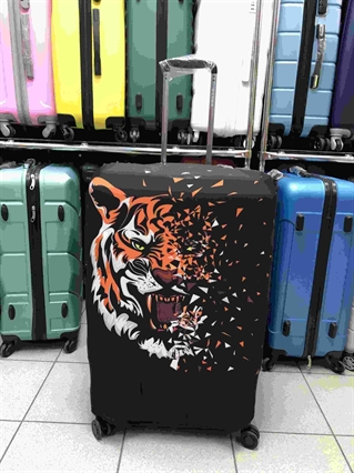 Чехол для чемодана 108 тигр на черном L / L+