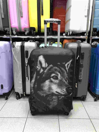 Чехол для чемодана 116 серый волк L / L+